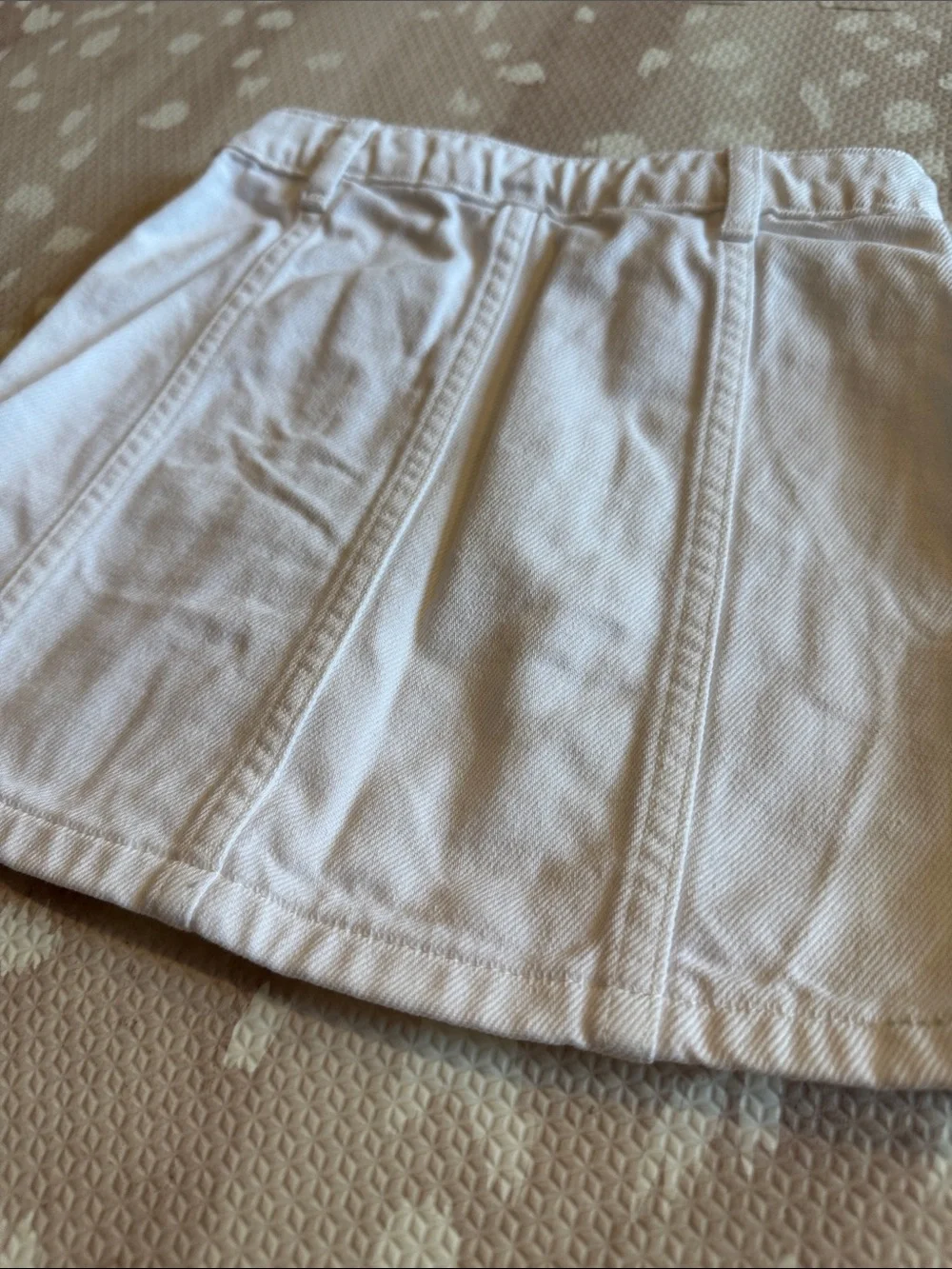 Polo Ralph Lauren Girls White Cotton Denim Snap Front Mini Skirt Size 5